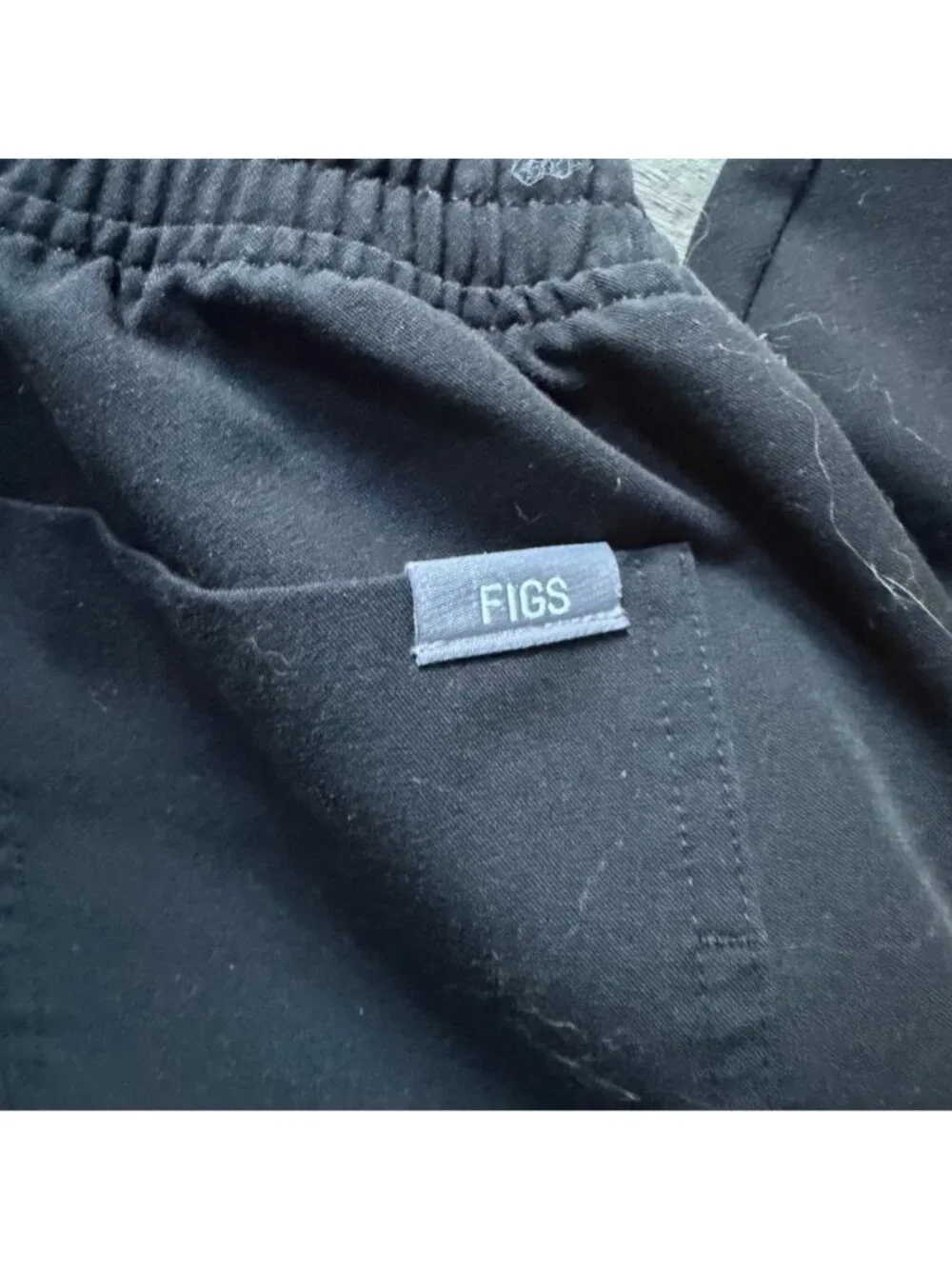 Figs Zamora Jogger Scrub Pants Black Slim Fit Elastic Waistband Drawstring Pocke